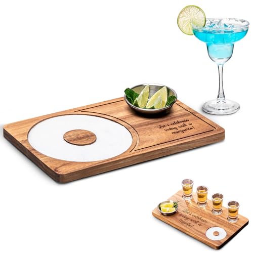 Doppelseitiges Margarita-Salz-Rimmer-Set, Salz- und Zuckerstreuer für Cocktails, Getränke, Rückwand für Tequila, Cocktail-Glas-Rimmer, Werkzeuge für Barkeeper, Hausbar, Partys (Akazienholz) von USEEKRIL