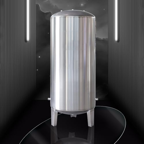Brunnenpumpe mit großer Kapazität, vertikaler Druckwassertank aus Edelstahl, mit Entlüftungsventil und Montagesatz, Notwasserspeicher-Drucktank aus Edelstahl for Brunnenpumpe(Size:160L(W50*H95CM)) von USFJATI