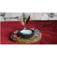 Deko Holzscheibe Mit Teelichthalter Teelicht Tischdeko Kerzenhalter Handmade Version 2 von USHEIM