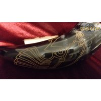 Deko Horn 0, 7 L Poliert Mit Eingebranntem Raben "Hugin" Wikinger Vikings Met Thor Odin Valhall Walhalla Asen Germanen von USHEIM