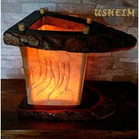Nr. 1 - Große Rohhautlaterne Mittelalterlaterne Pergament Lampe Kerzenhalter Version von USHEIM