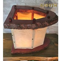 Nr. 5 - Große Rohhautlaterne Mittelalterlaterne Pergament Lampe Kerzenhalter Version von USHEIM