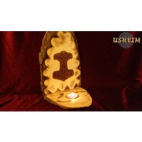 Thors Hammer - Schönes Altarlicht Mjölnir Mjolnir Odin Vikings Woodburning Teelichthalter Kerzenhalter von USHEIM