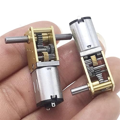 USKI Schrittmotor, DC 3 V 6 V 12 V Mikro-Getriebemotor, langsames Metallgetriebe, Untersetzungsgetriebe, N20-Elektromotor, 4 7 8 13 15 16 26 27 30 34 53 60 63 – 381 U/min(DC12V 120RPM,Dual Axis) von USKI