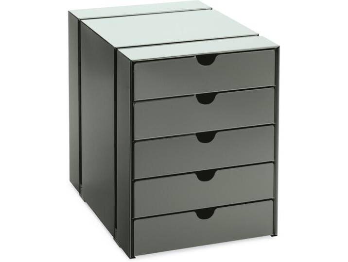 Kastenset C4 Inos mittelgrau, Designer Prof. Fritz Haller, 31.6x24.1x33.4 cm von USM-Haller