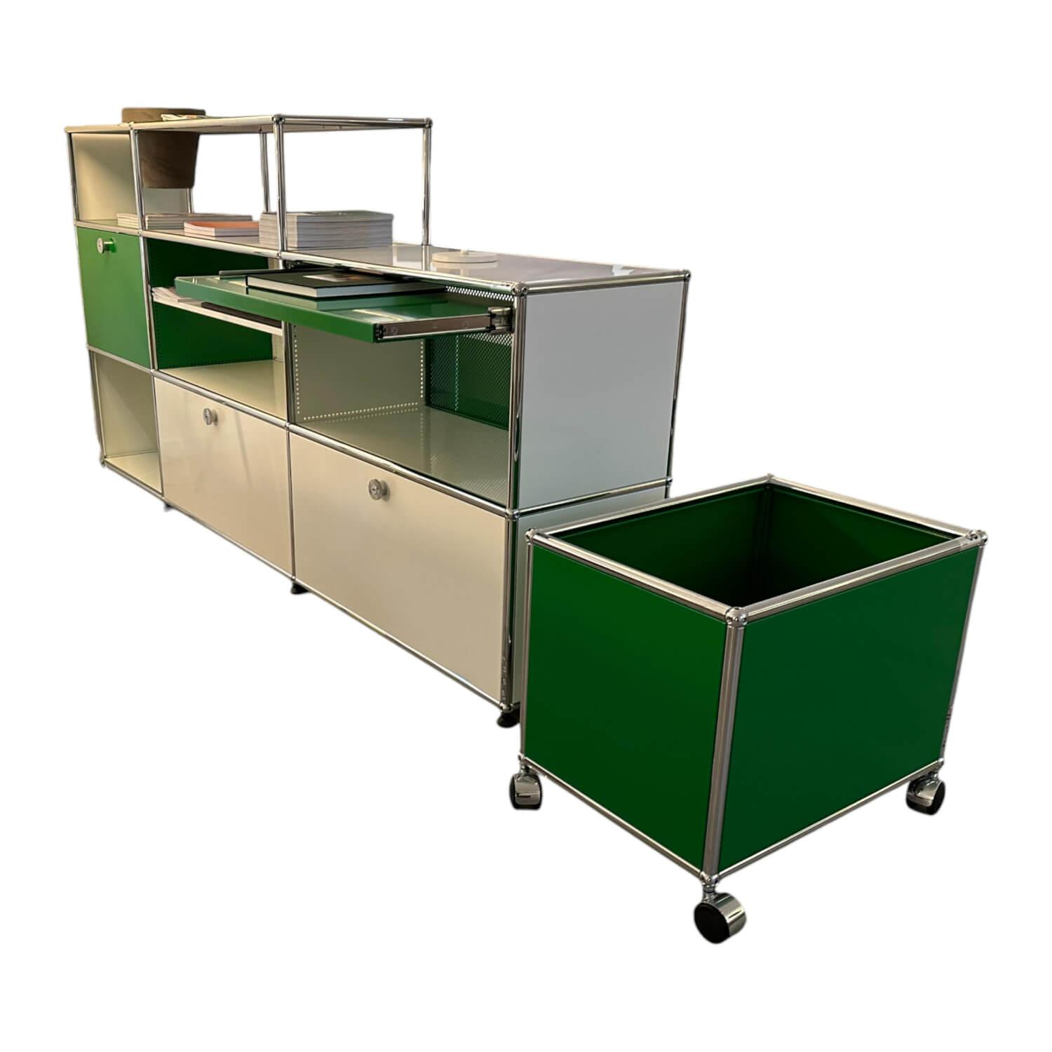 Sideboard Weiß Grün mit Rollbox Grün Sideboard Weiß Grün mit Rollbox Grün von USM Haller