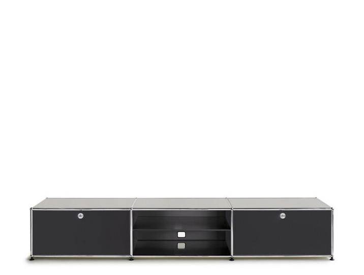 USM Lowboard graphitschwarz, Designer Prof. Fritz Haller, 39x228x53 cm von USM-Haller