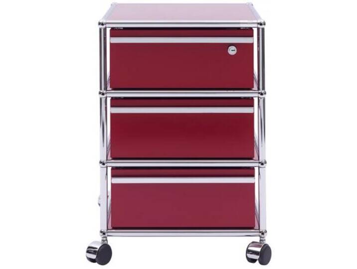 USM Roll-Container rot, Designer Prof. Fritz Haller, 61x42x53 cm von USM-Haller