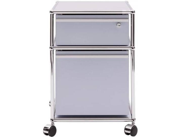 USM Rollcontainer mattsilber, Designer Prof. Fritz Haller, 61x42x53 cm von USM-Haller