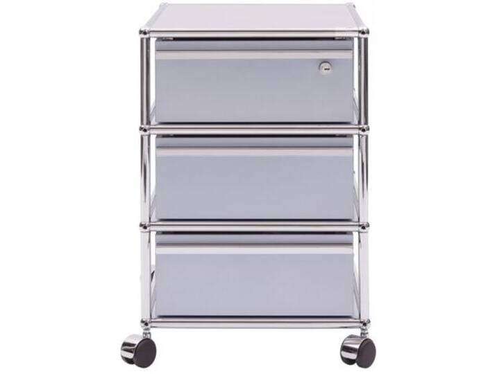 USM Rollcontainer mattsilber, Designer Prof. Fritz Haller, 61x42x53 cm von USM-Haller
