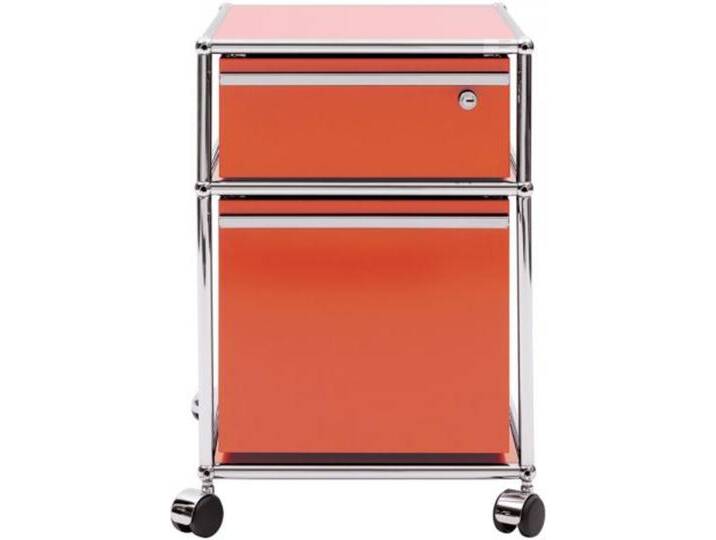 USM Rollcontainer reinorange, Designer Prof. Fritz Haller, 61x42x53 cm von USM-Haller