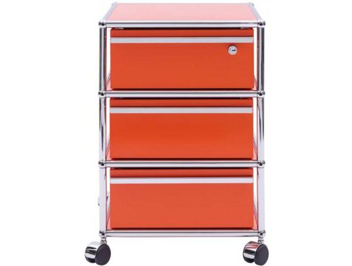 USM Rollcontainer reinorange, Designer Prof. Fritz Haller, 61x42x53 cm von USM-Haller