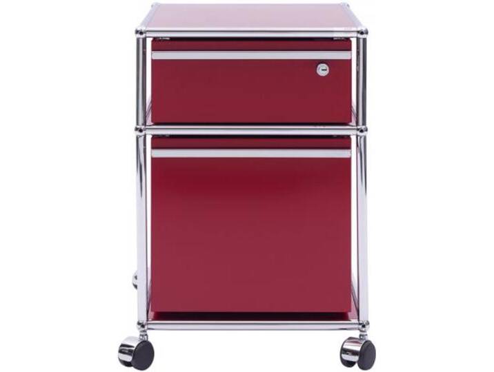 USM Rollcontainer rubinrot, Designer Prof. Fritz Haller, 61x42x53 cm von USM-Haller
