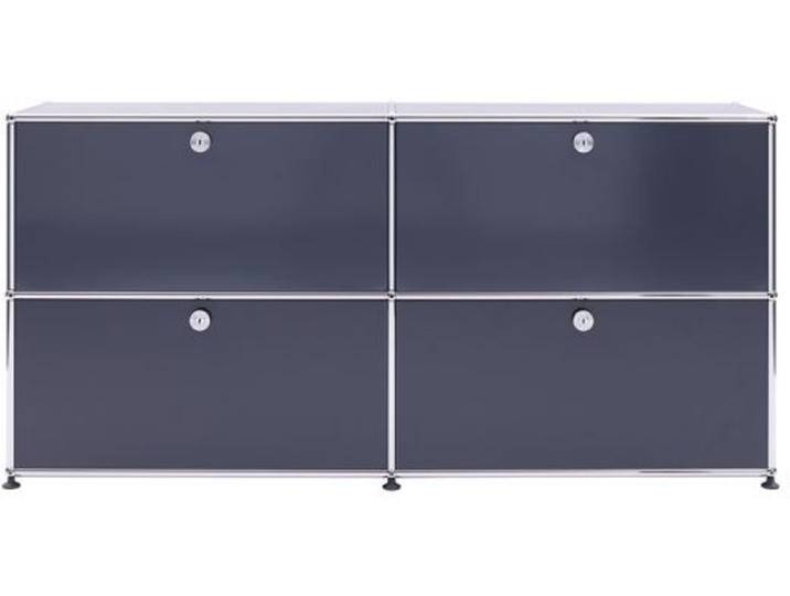 USM Sideboard anthrazitgrau, Designer Prof. Fritz Haller, 74x153x38 cm von USM-Haller