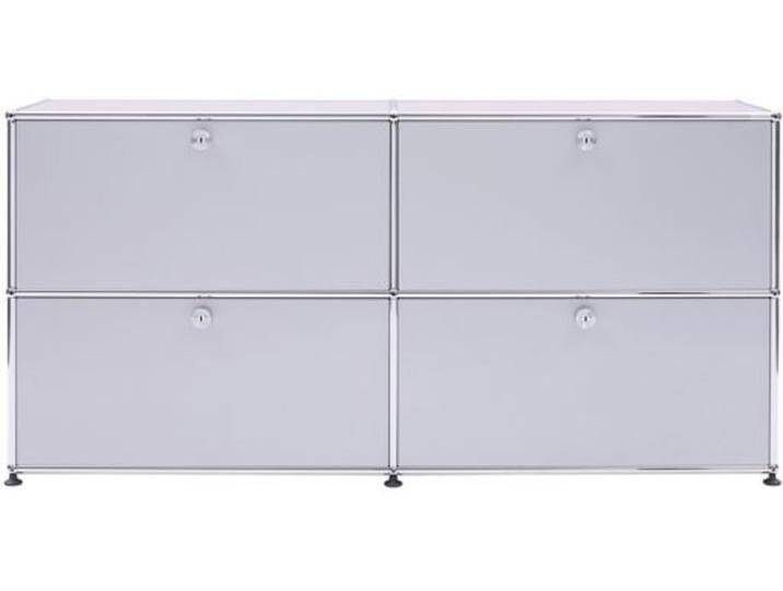 USM Sideboard mattsilber, Designer Prof. Fritz Haller, 74x153x38 cm von USM-Haller