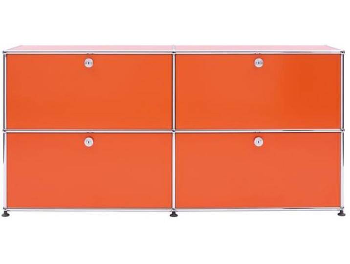 USM Sideboard reinorange, Designer Prof. Fritz Haller, 74x153x38 cm von USM-Haller