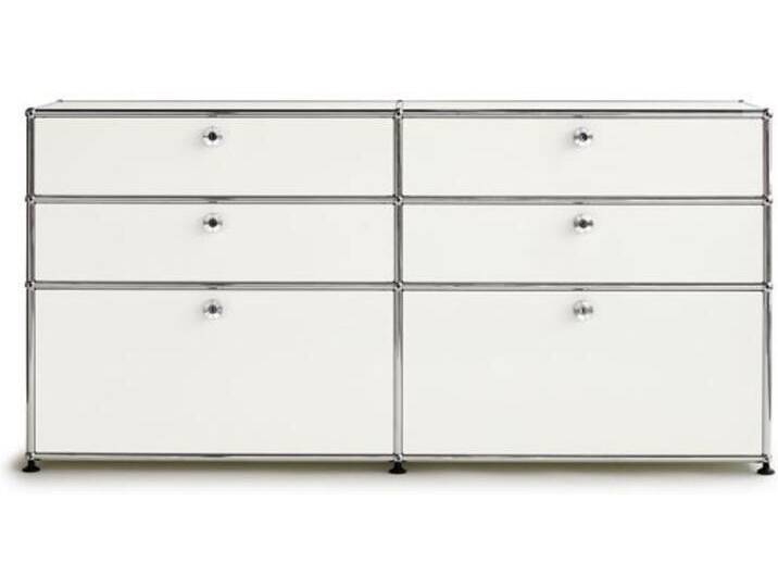 USM Sideboard reinweiss weiß, Designer Prof. Fritz Haller, 74x153x38 cm von USM-Haller