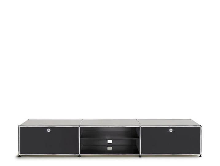 USM TV-Schrank schwarz, Designer Prof. Fritz Haller, 39x228x53 cm von USM-Haller