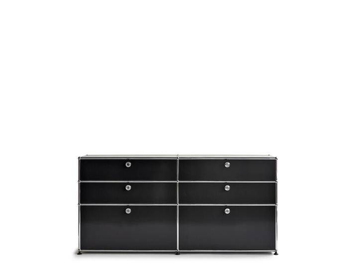 USM TV Schrank schwarz, Designer Prof. Fritz Haller, 74x153x38 cm von USM-Haller