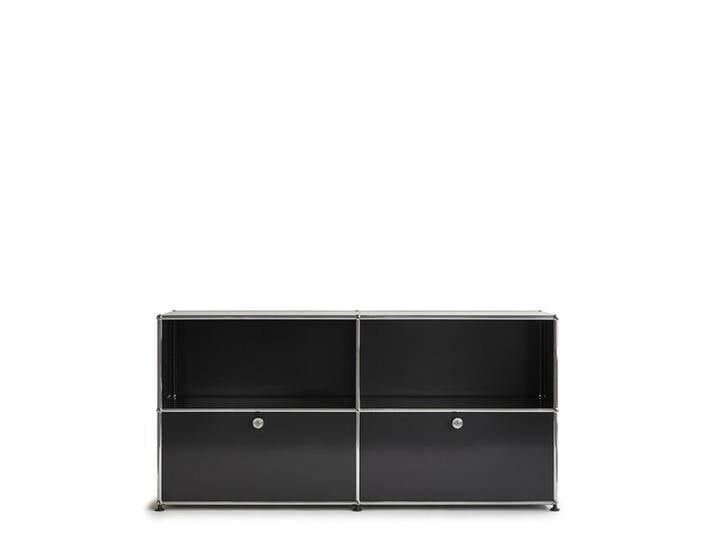 USM TV-Schrank schwarz, Designer Prof. Fritz Haller, 74x153x38 cm von USM-Haller