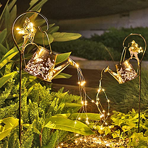 USMEI Solar Giesskanne Garten, 2023 Neu LED Gießkanne Solar Lichterkette Außen, Gartendeko Solar Lichterketten Aussen für Rasen Gehweg Terrasse Hofweg von USMEI