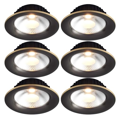 6er-Pack ultradünne LED-Einbauleuchten aus Messing, 3,9/5,9 Zoll Schwarze runde LED-Dosenleuchten, 3CCT 3000K/4000K/6000K wählbar, blendfreie Tiefe Schallwand, CRI90-Deckeneinbauleuchte, 6er-Pack ultradünne LED-Einbauleuchten aus Messing, 3,9/5,9 Zoll Schwarze runde LED-Dosenleuchten, 3CCT 3000K/4000K/6000K wählbar, blendfreie Tiefe Schallwand, CRI90-Deckeneinbauleuchte, von USMJQVZ