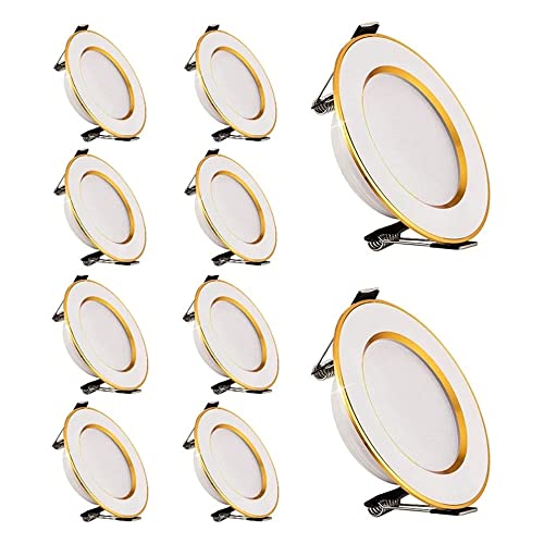 USMJQVZ LED Downlight Spotlight 3W, 5W, 7W, 9W Deckeneinbauleuchte Arbeitsleuchte Panelleuchte Versteckte Deckendekoration Retrofit Einbauleuchten Leuchte 10er Pack von USMJQVZ