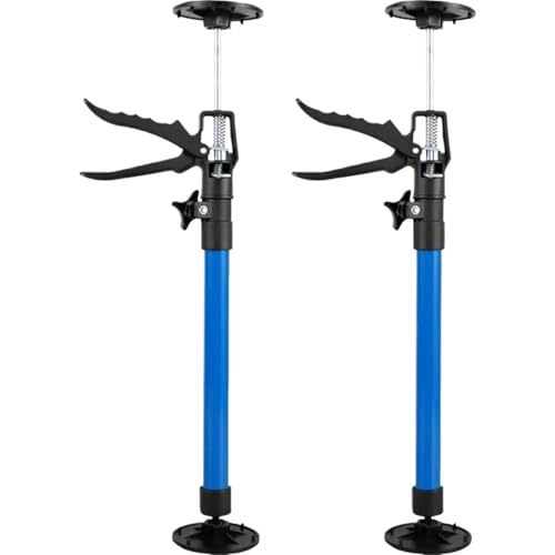 2 Stück arbeitssparende Teleskop-Stützstange aus Stahl, Schrankheber, Trockenbau-Bauwerkzeug, ausziehbares, rutschfestes Handhebewerkzeug(Blue,30-59cm) von USOHJZ