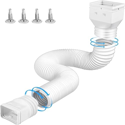2 stücke Regenrinne Fallrohr Extensions Flexible Ablauf Extender Stecker Mit 3x4in Und 2x3in Anschlüsse Schrauben for Enthalten(White) von USOHJZ
