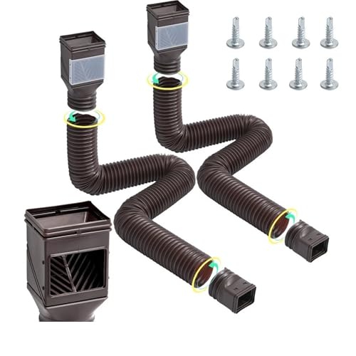 2 stücke Regenwasser Fallrohr Extensions Duo Pack Einstellbare Ablauf Rohr Extender Flexible PE Mit Gebaut-In Filter Einfach von USOHJZ