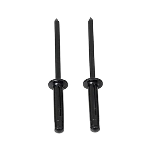 200 Stück komplett schwarz lackierte dreifach gefaltete Blindnieten aus Aluminium, Pop-Glühbirnen-Blindniete, Strukturnieten, Befestigung for Heimdekoration, DIY für Metall Holz(4.8-20.5MM) von USOHJZ