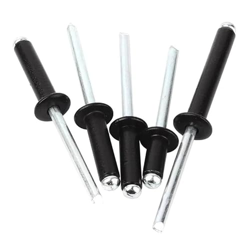 260-teiliges Sortiment an Blindnieten aus Aluminium, Blindnieten-Set for Blech, Stahl, Kanalarbeiten, Bootsmöbel, lange Blindniete für Metall Holz(Black) von USOHJZ