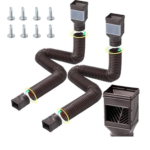 2pcs Rainwater Downspout Extensions Pack Adjustable Drain Pipe Flexible 22 To 63 Inch Easy Install Anti-Clog Filter 2pcs Rainwater Downspout Extensions Pack Adjustable Drain Pipe Flexible 22 To 63 Inch Easy Install Anti-Clog Filter von USOHJZ
