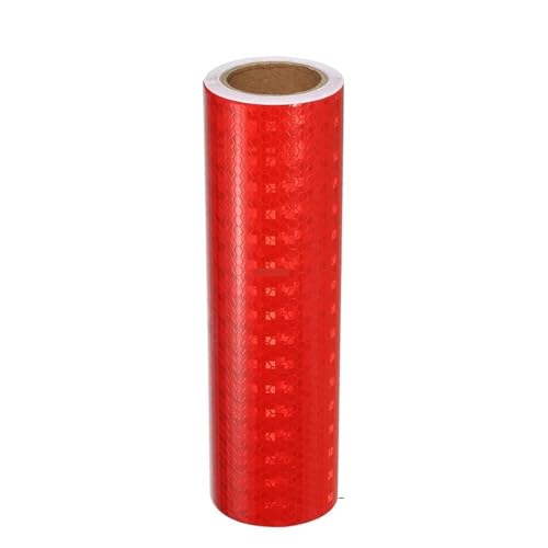 3 STÜCKE 8 zoll Reflektierendes Warnband Weiß Rot Gelb Grün Blau Wasserdichte Streifen Nacht Sicherheit Selbstklebende Aufkleber 5M for Auto Lkw(Red) von USOHJZ