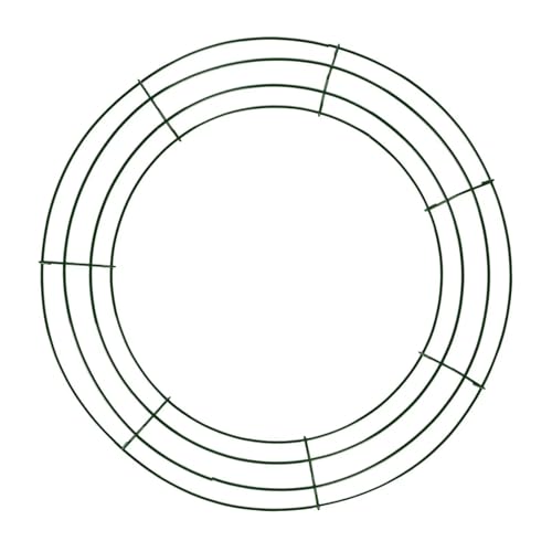 3 stücke Draht Kranz Rahmen Runde Ringe Weihnachten for Urlaub Thanksgiving DIY Handwerk Liefert Dekoration(Green) von USOHJZ