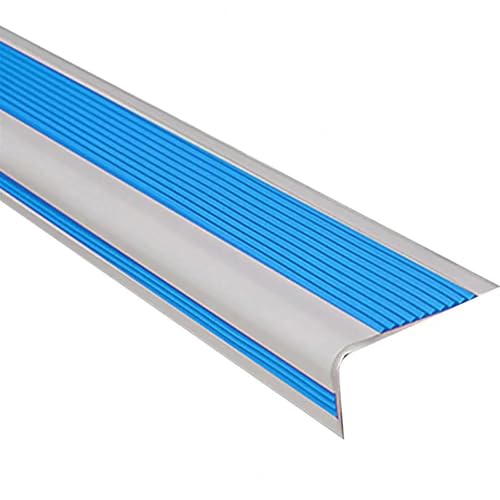 4/5 m selbstklebender Treppenkantenschutz, rutschfeste Treppenstufen, wasserdichter Treppenkantenstreifen for Innen- und Außenbereiche, PVC-Anti-Rutsch-Streifen(Blue,500cm) von USOHJZ