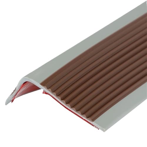 6 Stück L-förmiger Treppenkantenschutz, 2 m, selbstklebende PVC-Treppenkantenkante, rutschfeste Stufenkantenschutzstreifen for Treppenstufen zu Hause(Coffee gray,2PCS) von USOHJZ