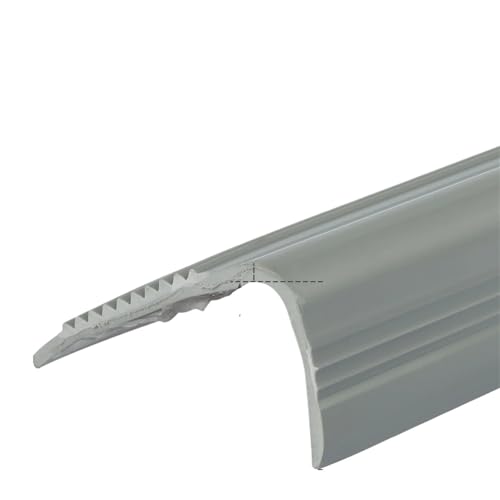 6 Stück L-förmiger Treppenkantenschutz, 2 m, selbstklebende PVC-Treppenkantenkante, rutschfeste Stufenkantenschutzstreifen for Treppenstufen zu Hause(Whole gray,3PCS) von USOHJZ