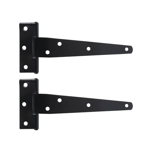 6 stücke 6 Zoll T Form Heavy Duty Eisen Verzinkt Scharniere for Tor Tür Schuppen Möbel Holz Schrank Fix Schwarz von USOHJZ
