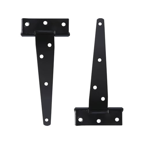 6 stücke 6 Zoll T Form Heavy Duty Eisen Verzinkt Tor Tür Scharnier Schuppen Band Scharniere for Holz Türen möbel Fix Schwarz Rostfrei von USOHJZ