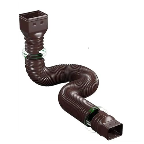 Drain Away Fallrohr Extender Regenrinne Erweiterung Flexible PE Erweiterbar for Outdoor Villa Runde(Brown) von USOHJZ