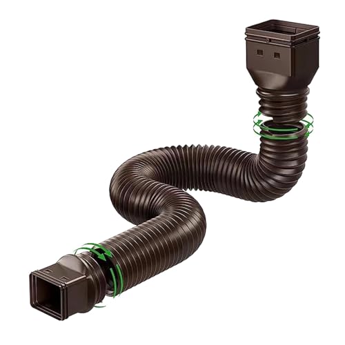 Regenrinnen-Fallrohrverlängerung, flexibler Ablauf-Fallrohrverlängerung for Regenwasserablauf-Verlängerungsrohr, Teleskoprohr(Brown) von USOHJZ