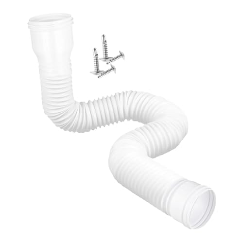 Regenrinnen-Fallrohrverlängerung for die Regenwasserableitung, 47–150 cm, flexibel, for Rasen, Außenbereich, Hof(WHITE) von USOHJZ
