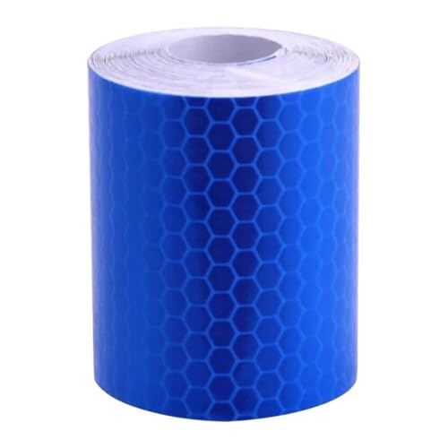 USOHJZ 3 STÜCKE 5 * 300 cm Reflektor Schutzaufkleber Sicherheitswarnband Selbstklebende Motorradfolie Reflektierende Streifenaufkleber(Blue) von USOHJZ