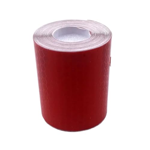 USOHJZ 3 STÜCKE 5 cm * 3,0 Mt Reflektierende Autoaufkleber Im Freien Wasserdichte Warnbänder Weiß Rot Fluoreszierend Gelb Reflektoren Sicherheitsstreifen for Fahrrad(Red) von USOHJZ