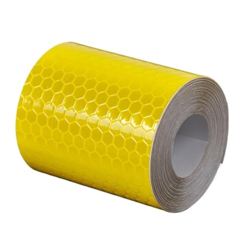 USOHJZ 3 STÜCKE 5x300 cm Rot Weiß Blau Gelb Reflektierende Streifen Auto Aufkleber Reflektor Lkw Motorrad Sicherheit Warnung Reflektierende Band(Yellow) von USOHJZ