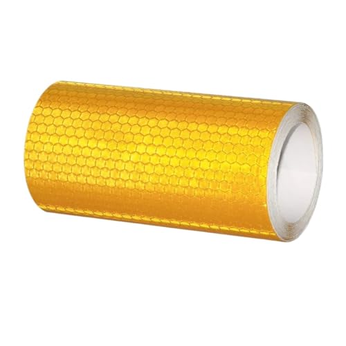 USOHJZ 3 STÜCKE Sicherheitsmarkierung Reflektierendes Klebeband Aufkleber Auto-Styling Selbstklebendes Warnband Autos Motorrad Reflektierende Film Aufkleber(Yellow) von USOHJZ