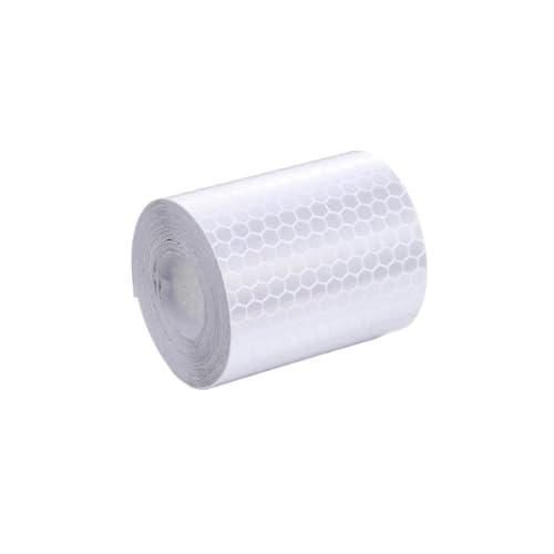 USOHJZ 3PCS 5cm * 100cm Reflektierendes Klebeband Sicherheitswarnung Einfarbige Hervorhebung Warnstreifen Autoaufkleber Gitterreflektor(White) von USOHJZ