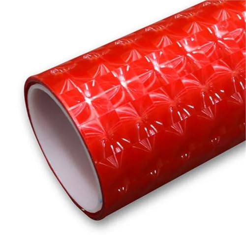 USOHJZ 3PCS Auto Reflektierende Band Aufkleber Sicherheit Mark Auto Styling Selbstklebende Warnung Trim Motorrad Fahrrad Film Dekoration Werkzeug(Red,30cm x 100cm) von USOHJZ