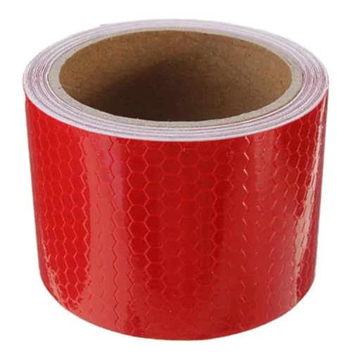 USOHJZ 3PCS Auto Reflektierende Band Sicherheit Warnung Auto Dekoration Orange Aufkleber Reflektor Schutz Streifen Film Auto Motorrad Aufkleber(Red) von USOHJZ